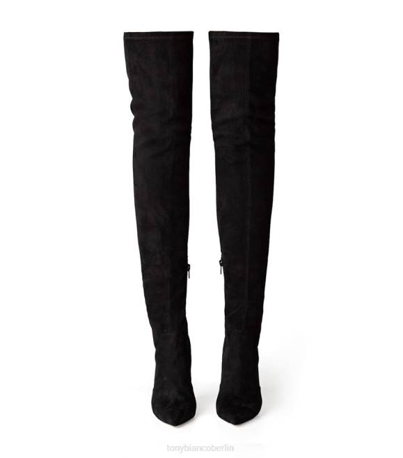 Stiletto-Stiefel| de Tony Bianco Frauen Avah lange Stiefel schwarzes Stretch-Wildleder 4624566
